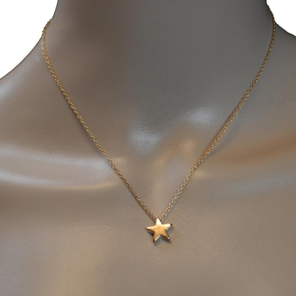 Dainty Gold Star Flower Pendant Necklace 9" + 2" Extender New